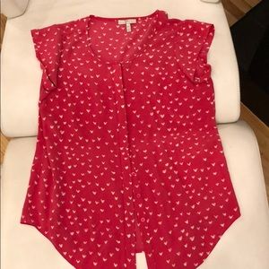 Joie red hearts top size xxs